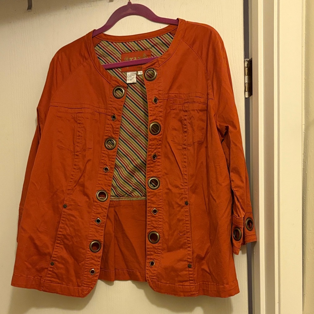 Live a Little Vibrant Orange Utility Jacket